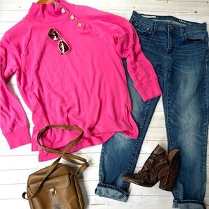 J Crew fleece lined funnel neck sweatshirt